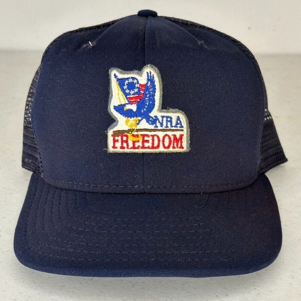 NRA Freedom Hat Strapback Patch Eagle Vtg flag Red white blueβ Logo hat